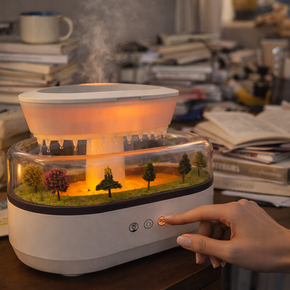 LED Rain Effect Humidifier and Sound - Essential Oil Diffuser for Bedroom